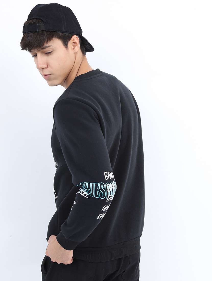 men front print round neck sweatshirt - 21374996 -  Standard Image - 1