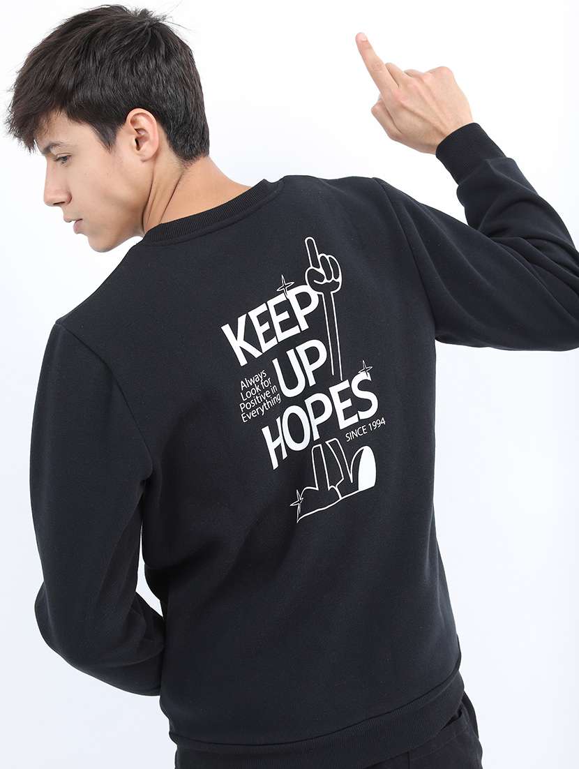 men back print round neck sweatshirt - 21375000 -  Standard Image - 1