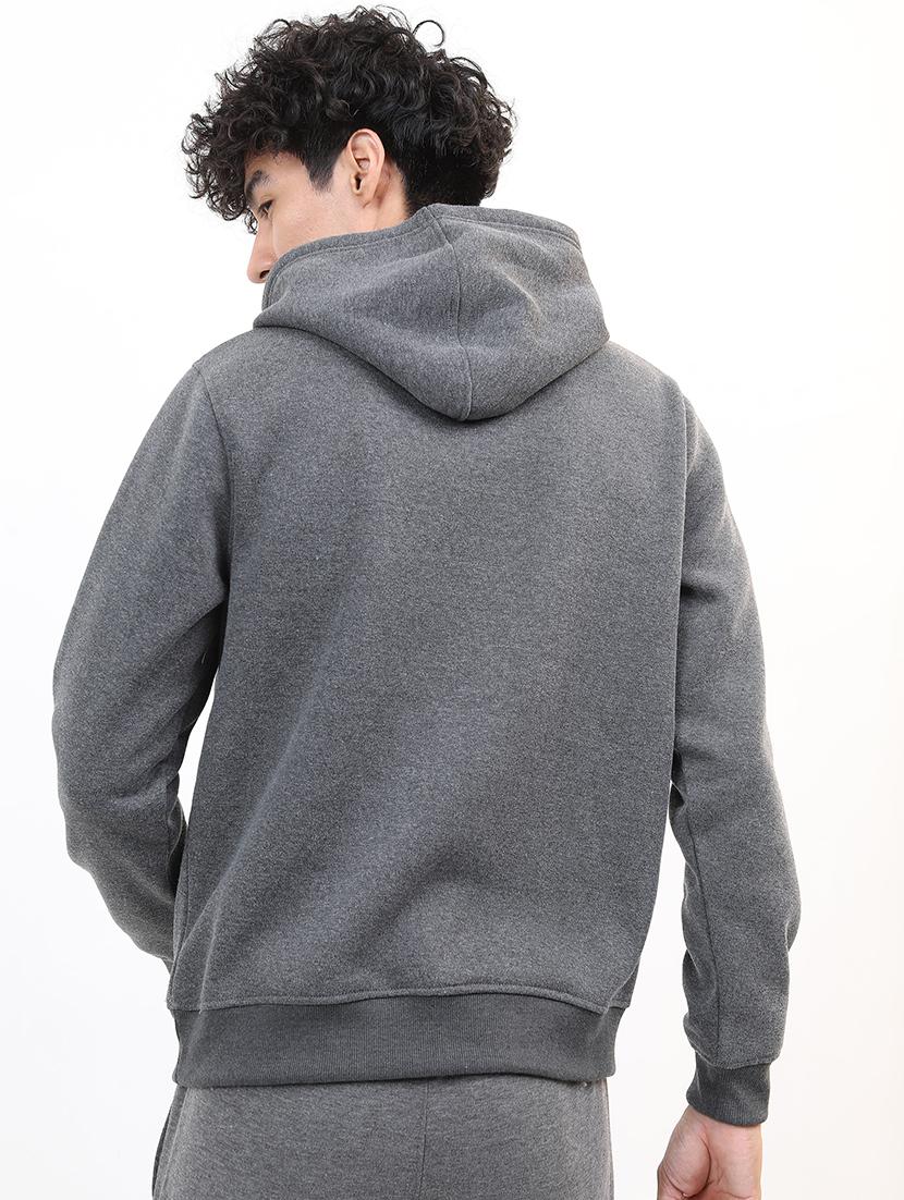 men solid hooded pullover sweatshirt - 21375011 - Standard Image - 1