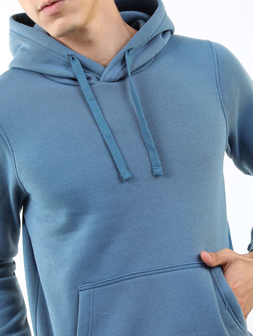 men solid hooded pullover sweatshirt - 21375018 - Standard Image - 4