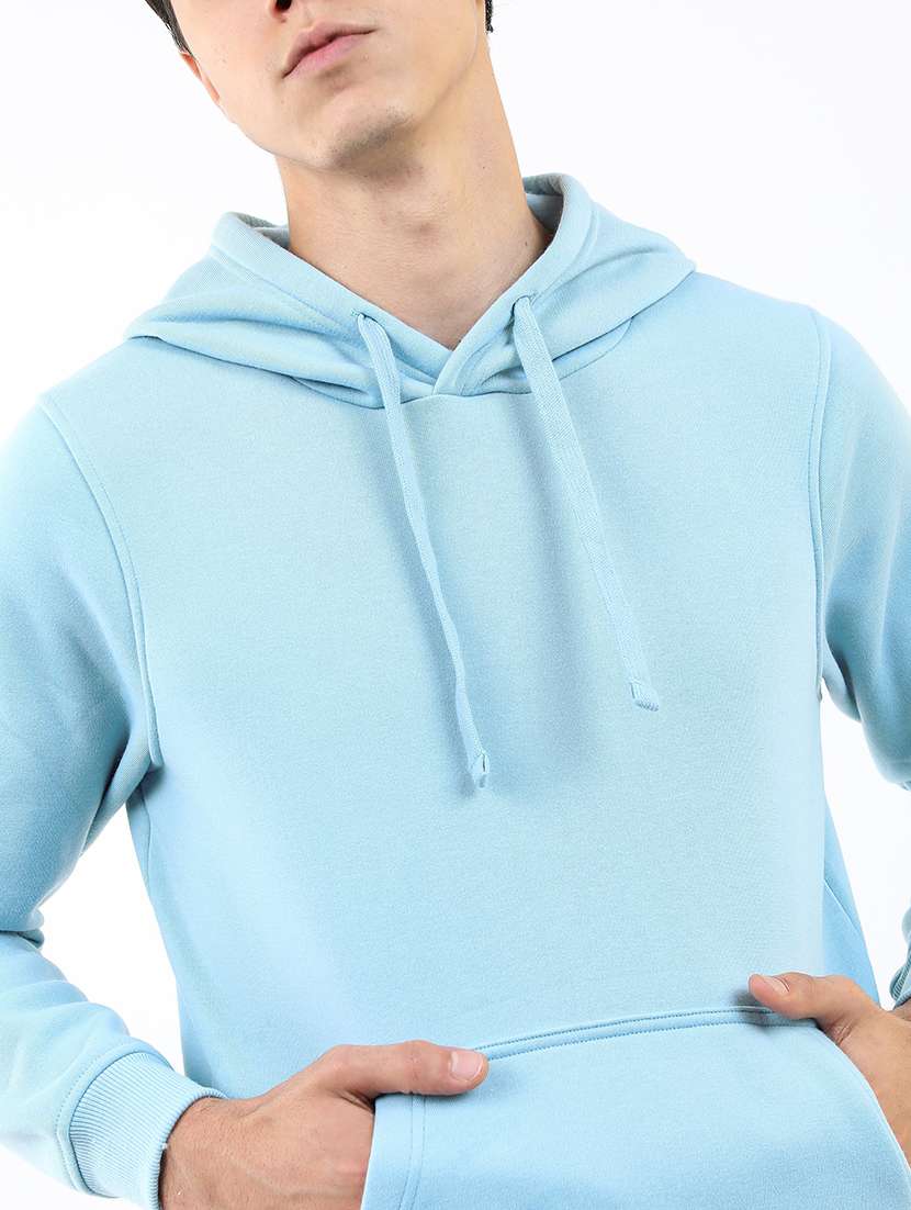 men solid hooded pullover sweatshirt - 21375029 - Standard Image - 4