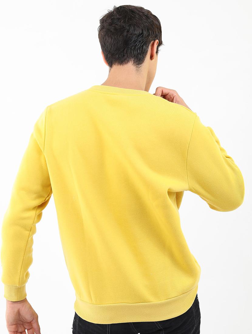 men solid round neck pullover sweatshirt - 21375033 - Standard Image - 1