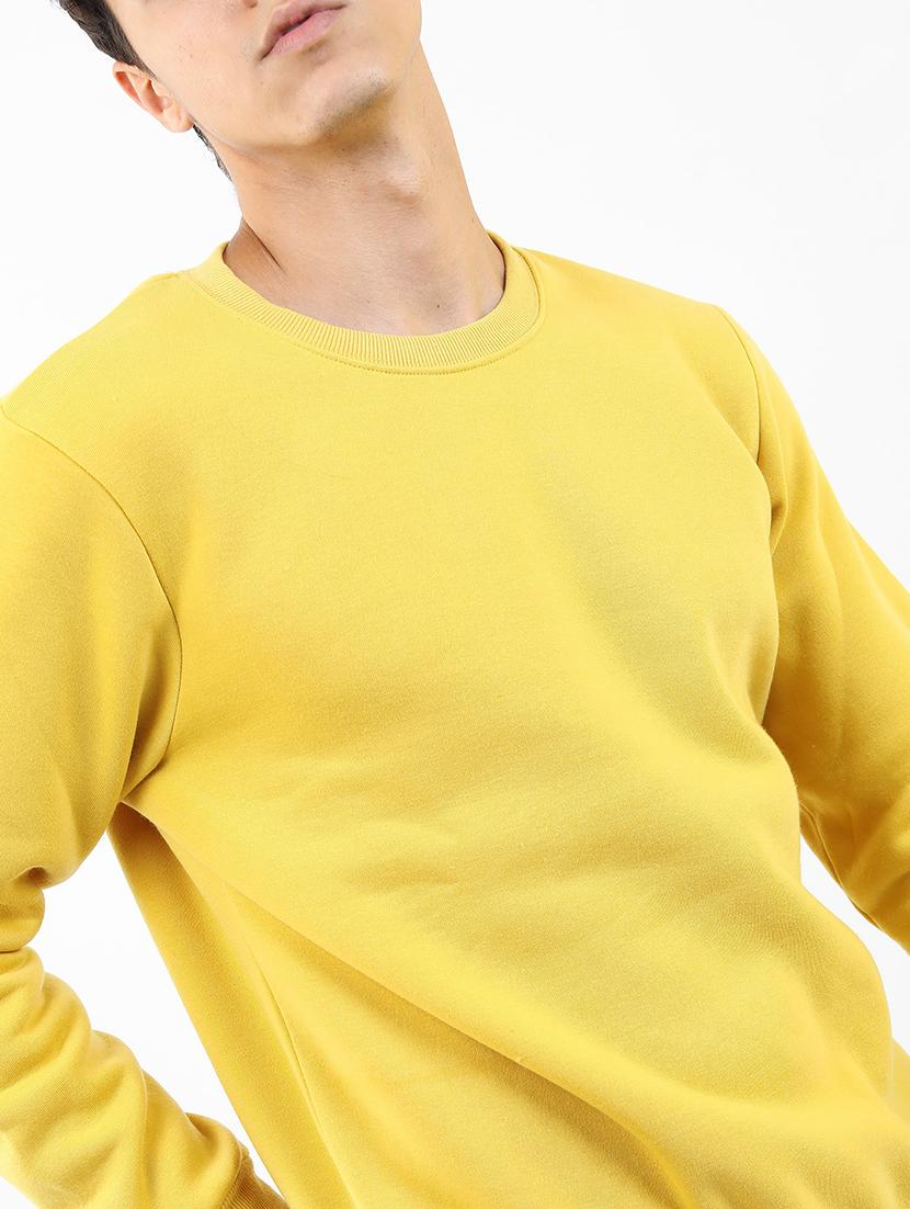 men solid round neck pullover sweatshirt - 21375033 - Standard Image - 4