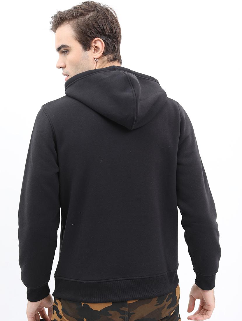 men solid hooded pullover sweatshirt - 21375038 - Standard Image - 1