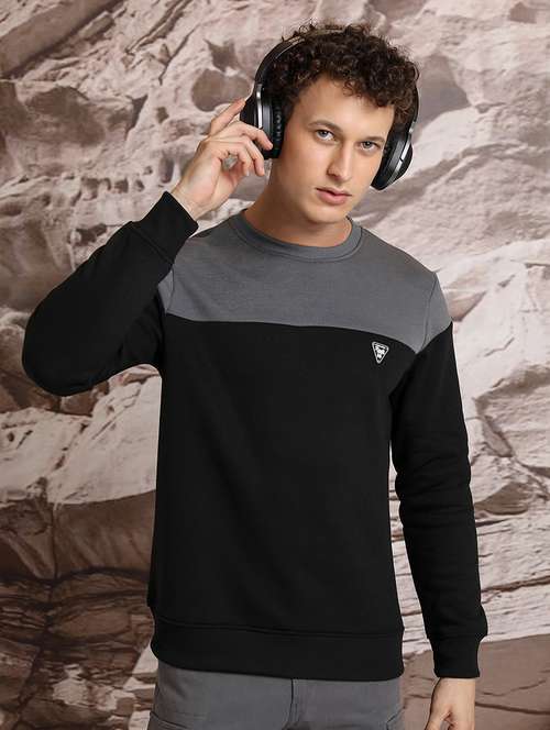 men color block long sleeve sweatshirt - 21375042 -  Standard Image - 0