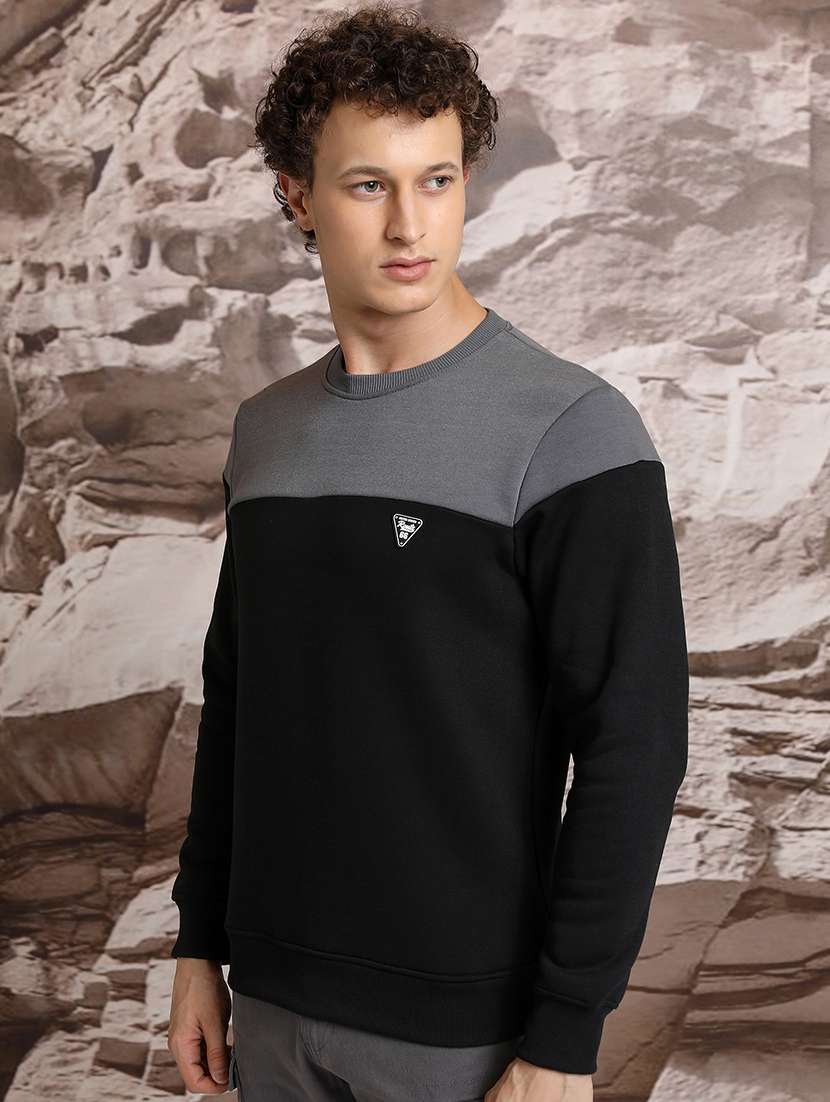men color block long sleeve sweatshirt - 21375042 - Standard Image - 1