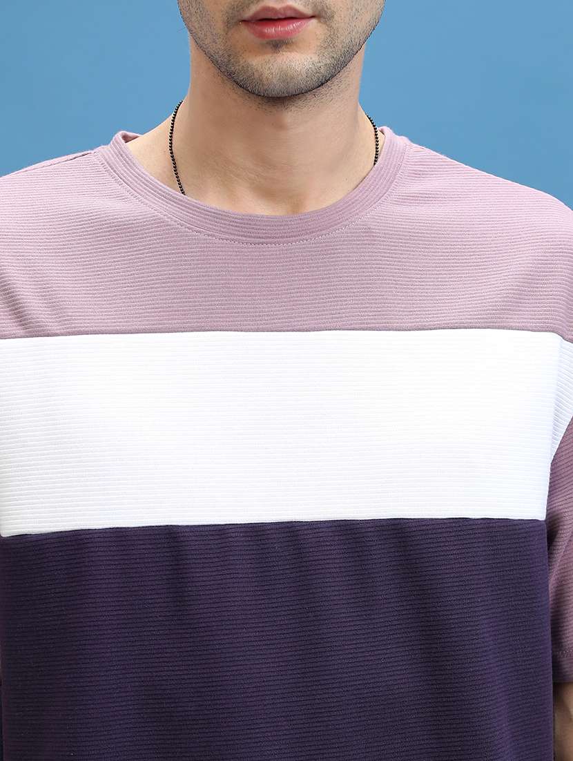 men color block round neck oversized t-shirt - 21375054 - Standard Image - 4