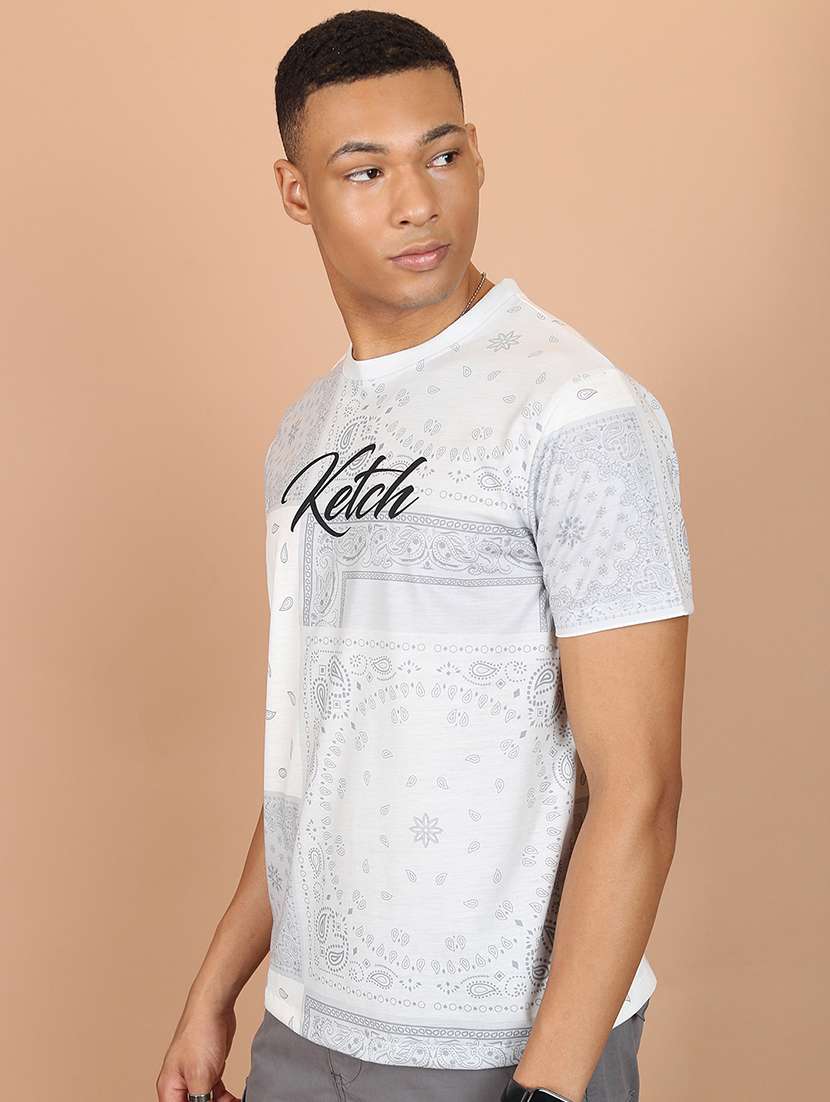 men printed round neck t-shirt - 21375057 -  Standard Image - 1