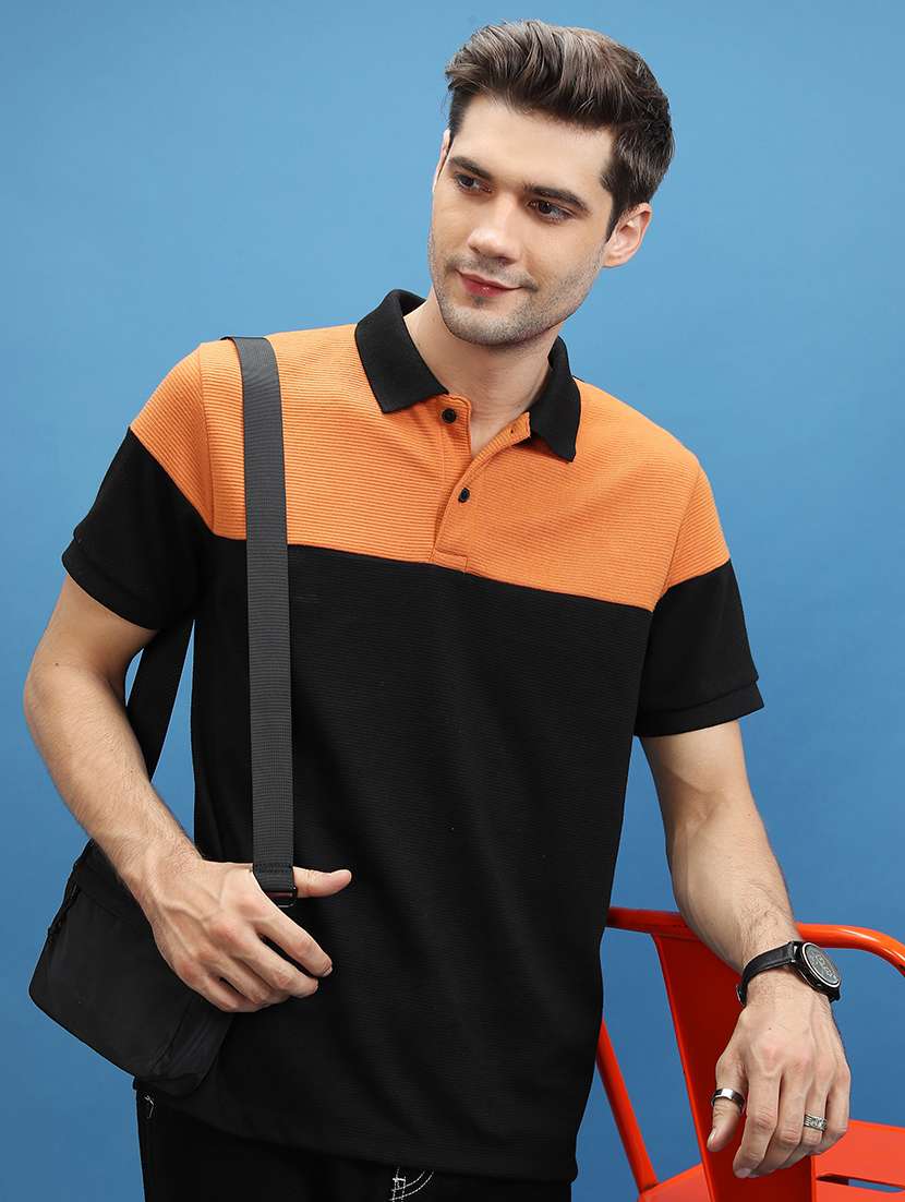 men color block polo t-shirt - 21375063 -  Standard Image - 1