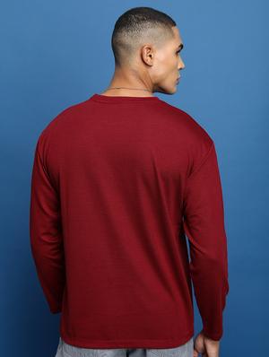 men solid round neck oversized t-shirt - 21375101 - Standard Image - 2