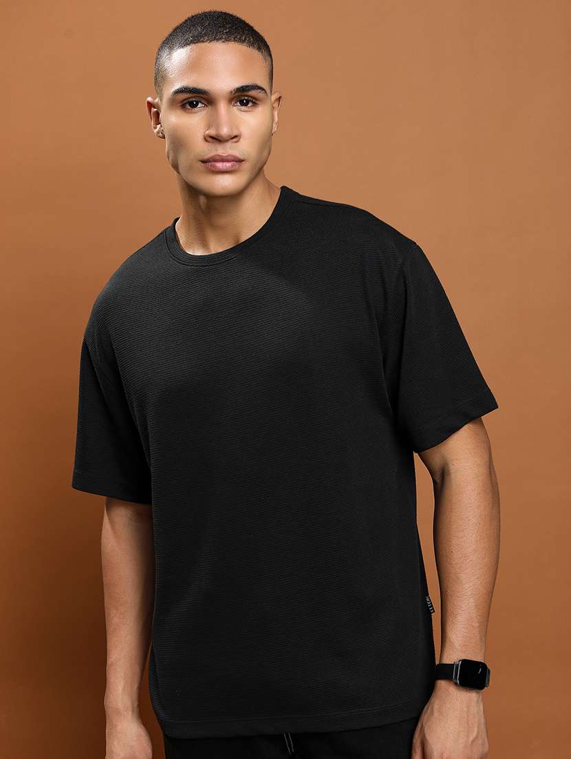 men solid round neck oversized t-shirt - 21375108 -  Standard Image - 1