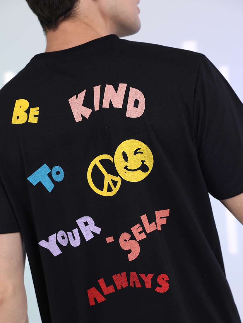 men front & back print round neck t-shirt - 21375135 -  Standard Image - 4