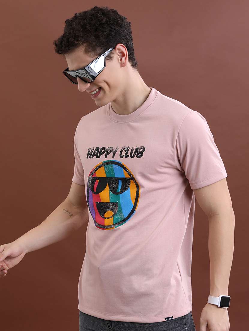 men front print round neck t-shirt - 21375146 -  Standard Image - 1