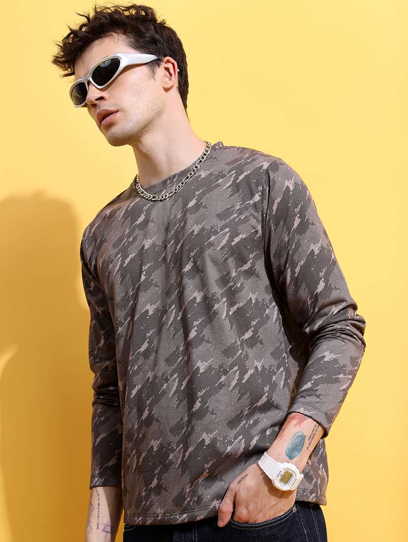 men printed round neck t-shirt - 21375168 -  Standard Image - 1