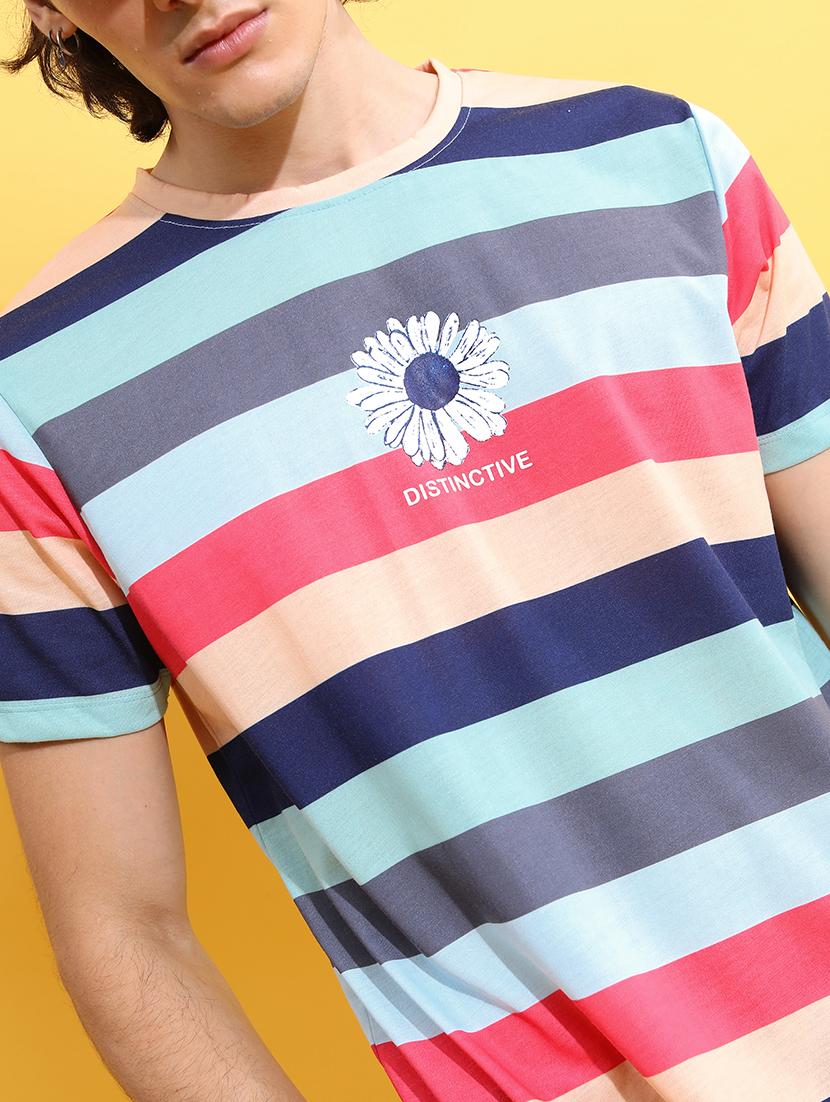 men striped round neck t-shirt - 21375175 - Standard Image - 4