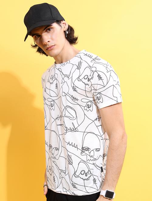 men printed round neck t-shirt - 21375189 - Standard Image - 0