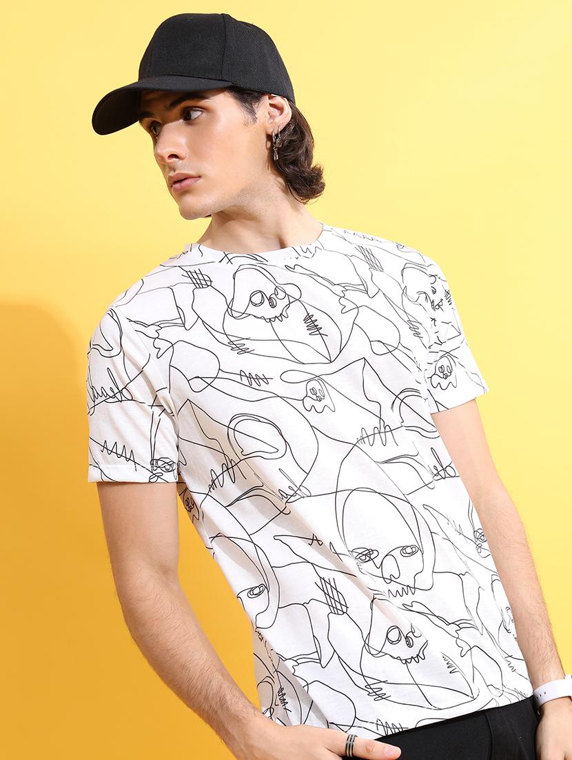 men printed round neck t-shirt - 21375189 - Standard Image - 1