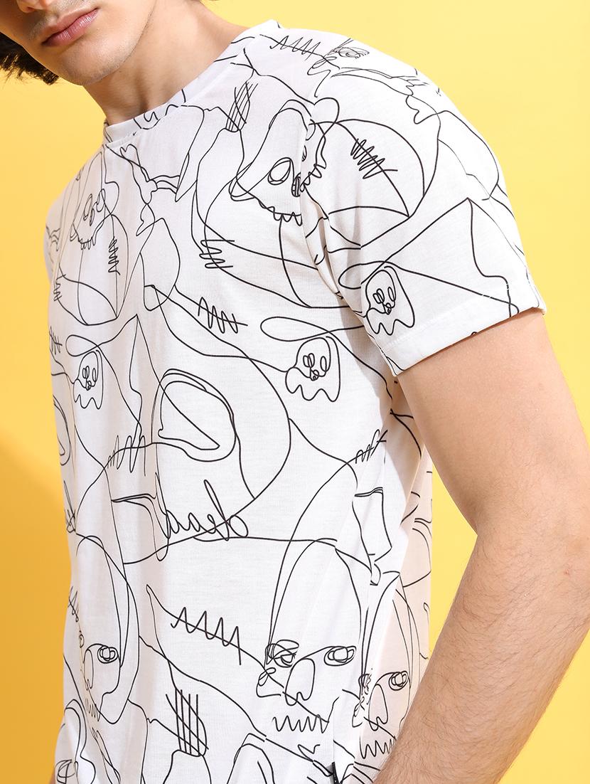 men printed round neck t-shirt - 21375189 - Standard Image - 4