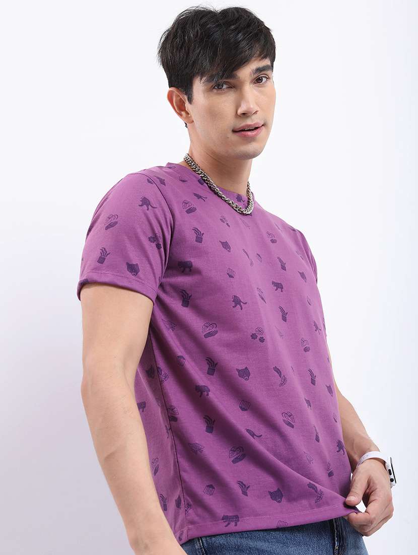 men printed round neck t-shirt - 21375196 -  Standard Image - 1