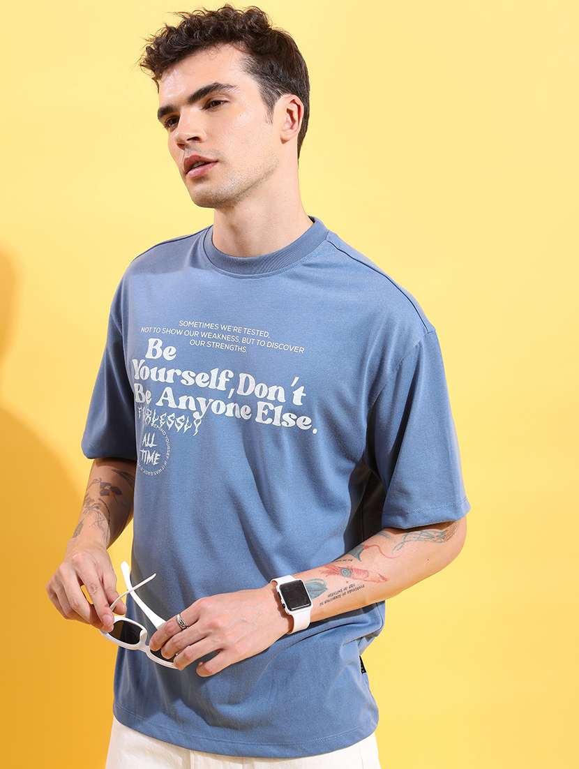 men printed round neck oversized t-shirt - 21375205 -  Standard Image - 1