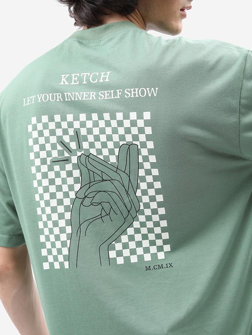men round neck back print t-shirt - 21375207 - Standard Image - 4