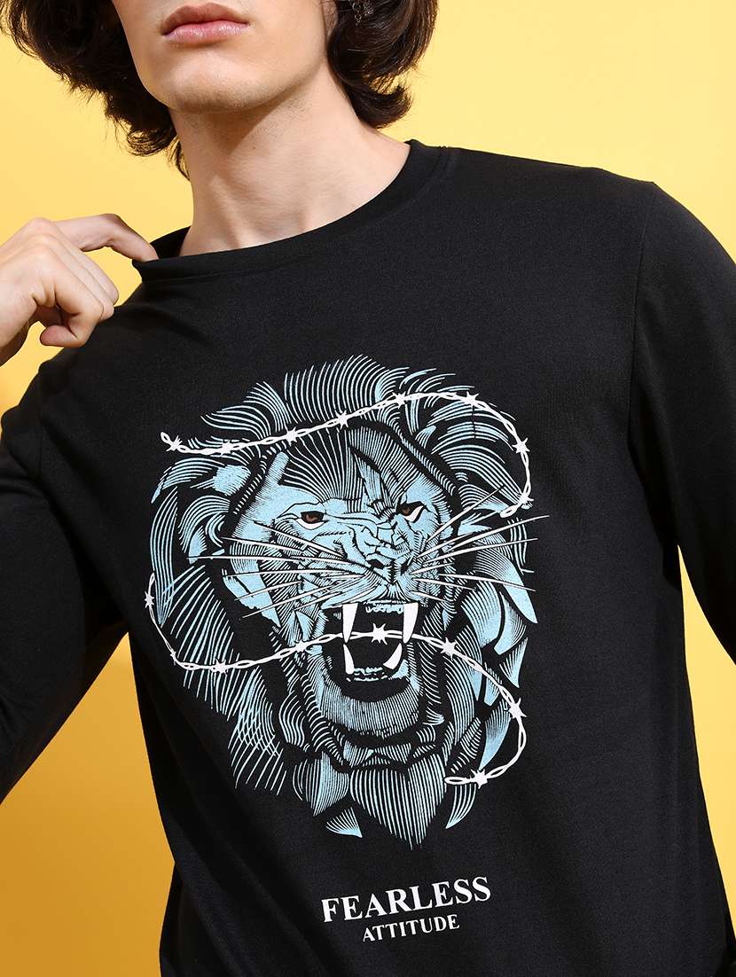 men front print cotton t-shirt - 21375236 -  Standard Image - 4