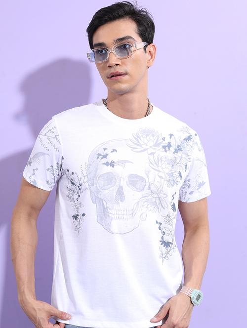 men front print round neck t-shirt - 21375255 - Standard Image - 0