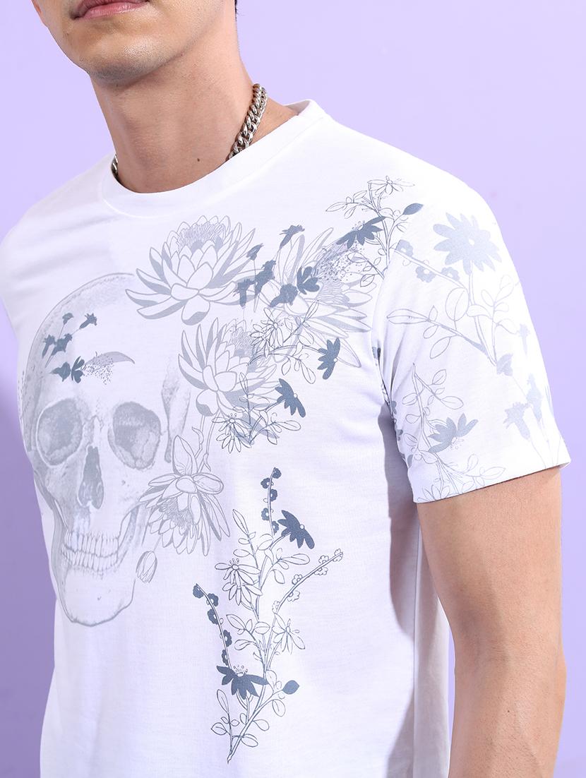men front print round neck t-shirt - 21375255 - Standard Image - 1