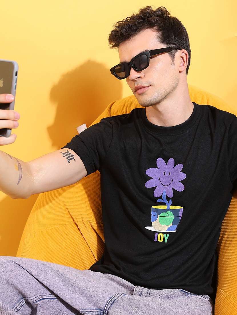 men front print round neck t-shirt - 21375262 -  Standard Image - 1