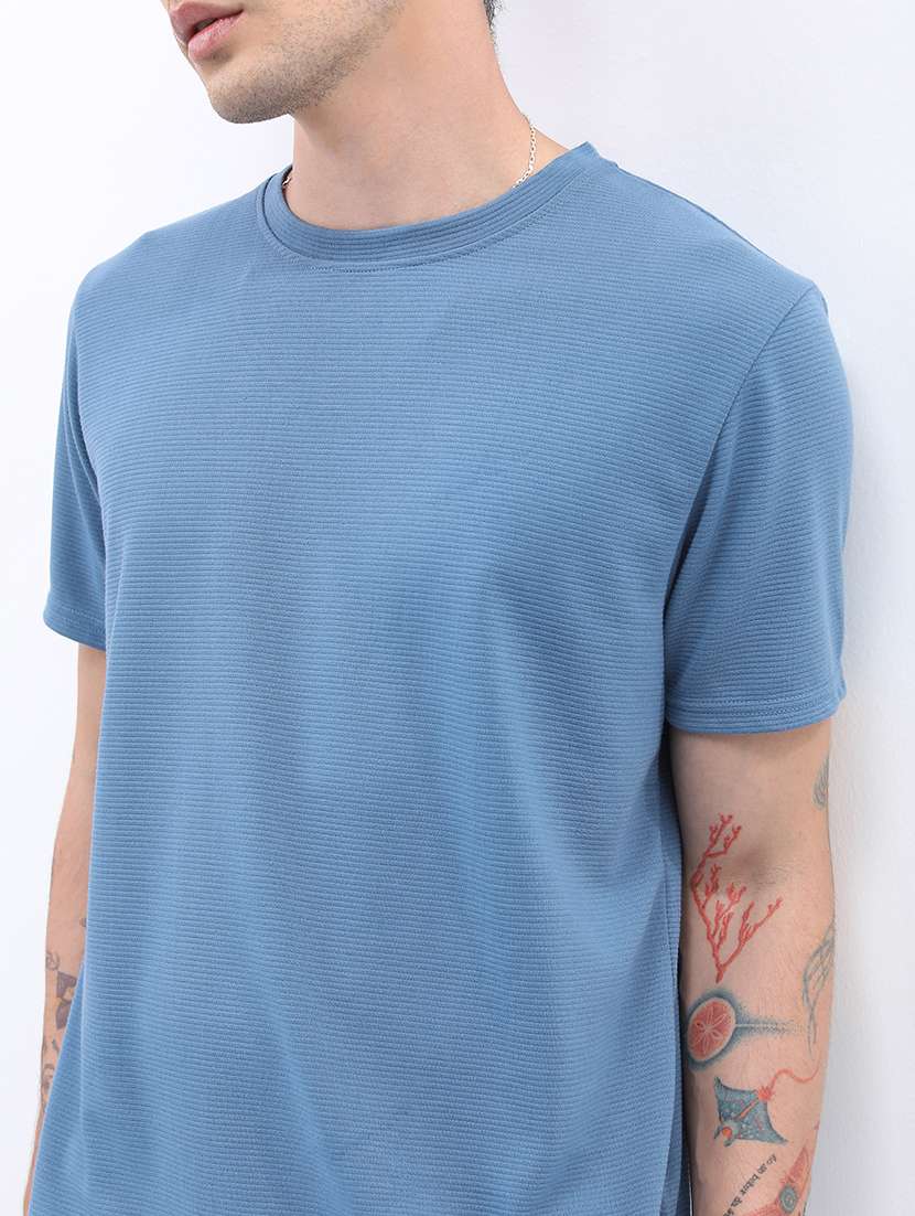 men solid round neck short sleeve t-shirt - 21375270 -  Standard Image - 4