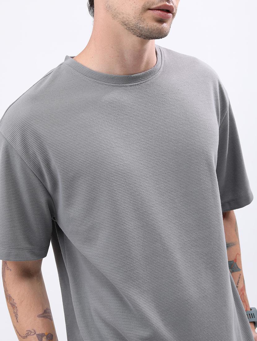 men solid round neck oversized t-shirt - 21375280 - Standard Image - 4