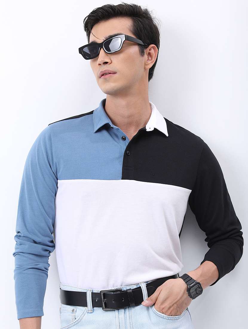 Men Color Block Polo T Shirt