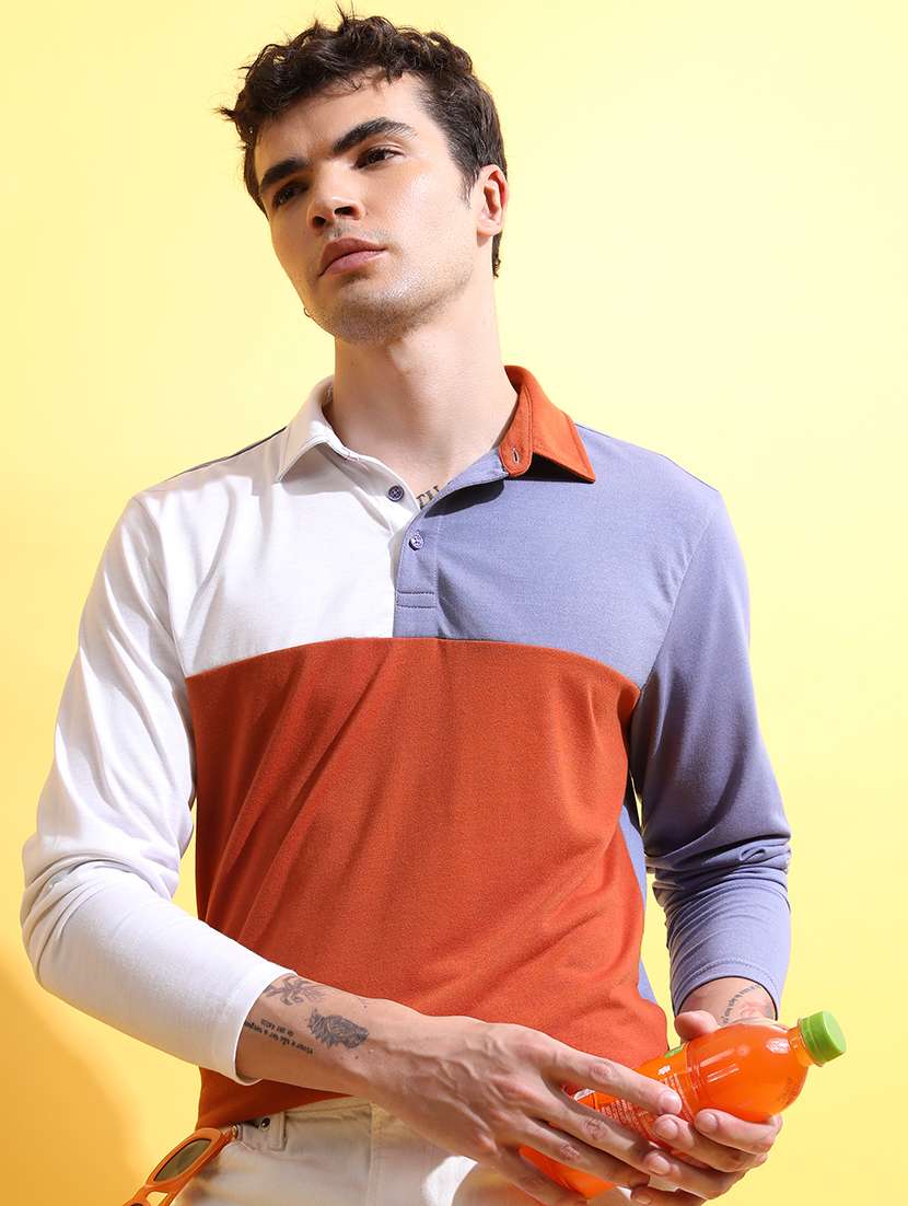 men color block polo t-shirt - 21375284 -  Zoom Image - 0