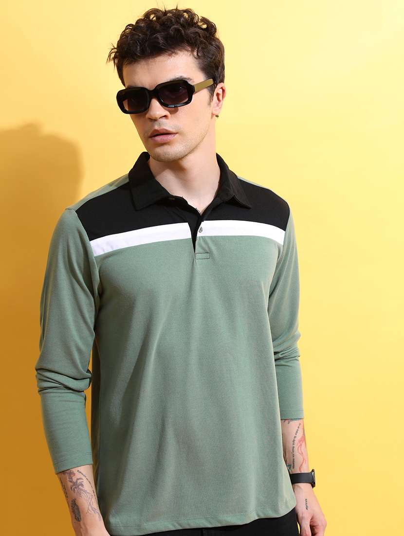 men color block polo t-shirt - 21375285 -  Zoom Image - 0