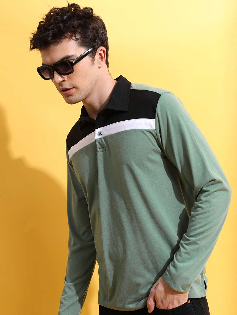 men color block polo t-shirt - 21375285 -  Standard Image - 1