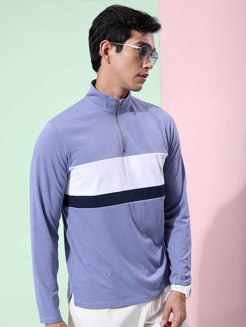 men color block long sleeve t-shirt