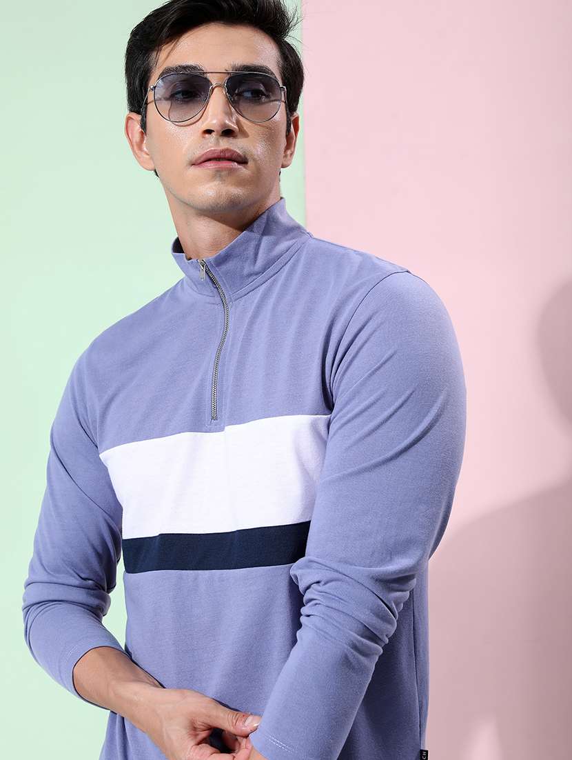men color block long sleeve t-shirt - 21375288 -  Standard Image - 1