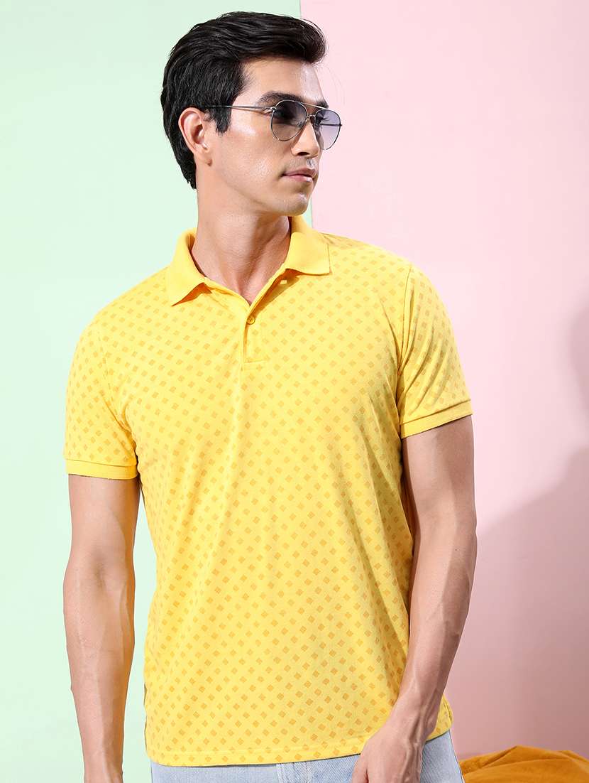 men printed polo t-shirt