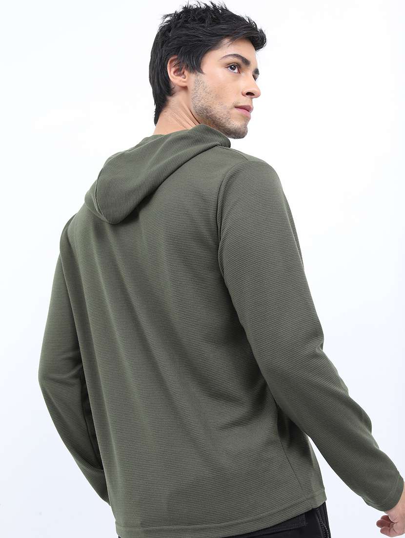 men solid hood neck t-shirt - 21375320 -  Standard Image - 1