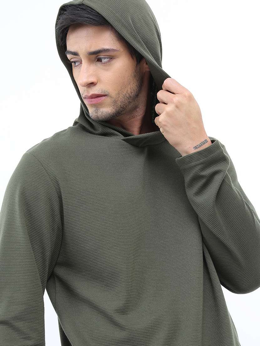 men solid hood neck t-shirt - 21375320 -  Standard Image - 4