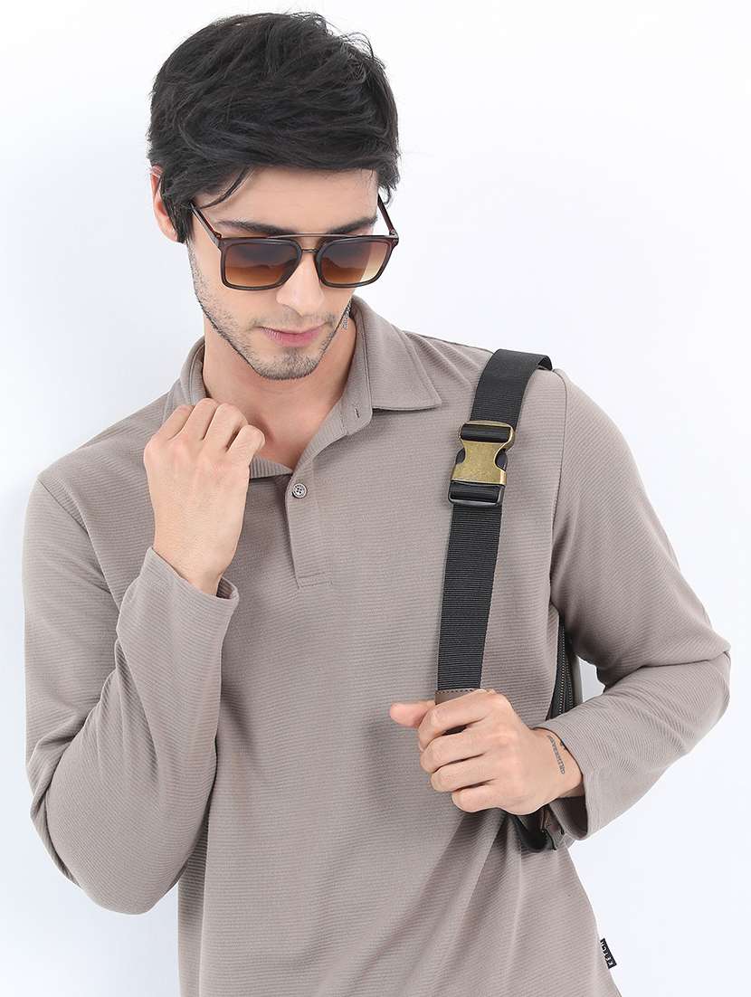 men solid polo neck t-shirt - 21375325 - Standard Image - 1