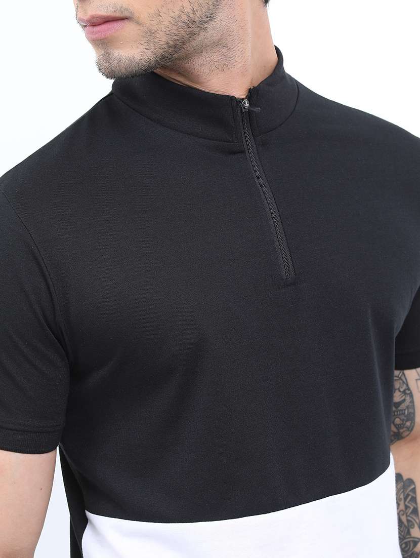 men color block mock neck t-shirt - 21375339 - Standard Image - 4