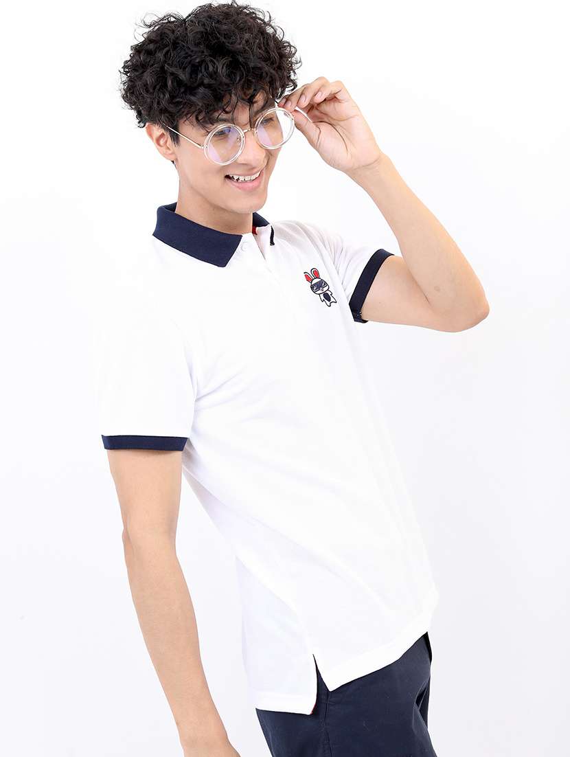 men solid short sleeve polo t-shirt - 21375342 -  Standard Image - 1