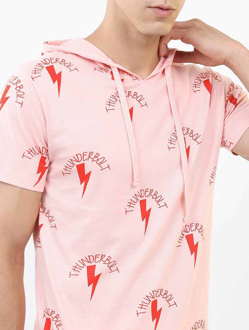 men hood neck short sleeves t-shirt - 21375349 - Standard Image - 4