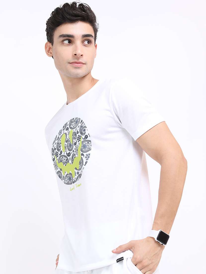 men short sleeve chest print t-shirt - 21375352 -  Standard Image - 1