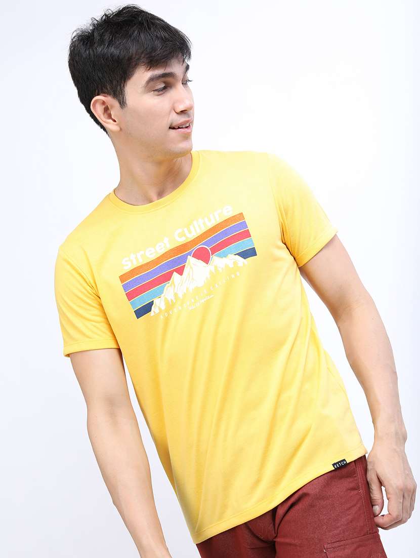 men chest print t-shirt - 21375375 -  Standard Image - 1