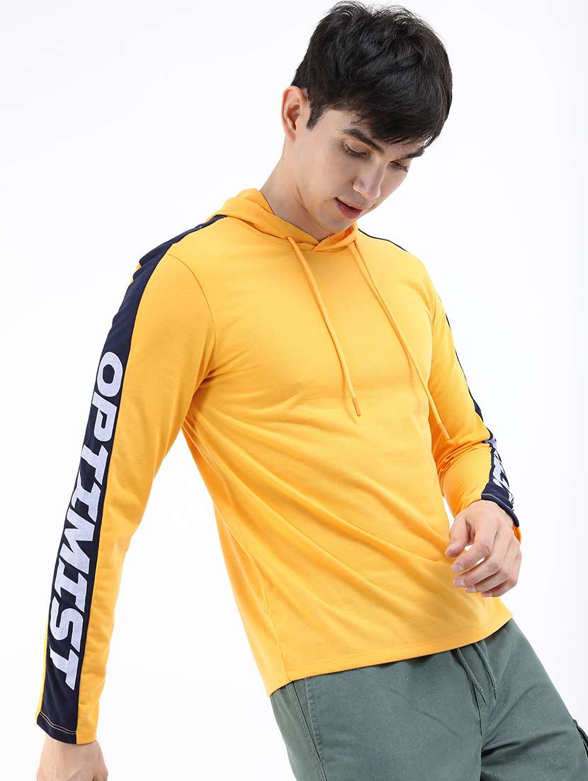 men hooded neck long sleeve t-shirt - 21375386 -  Standard Image - 1