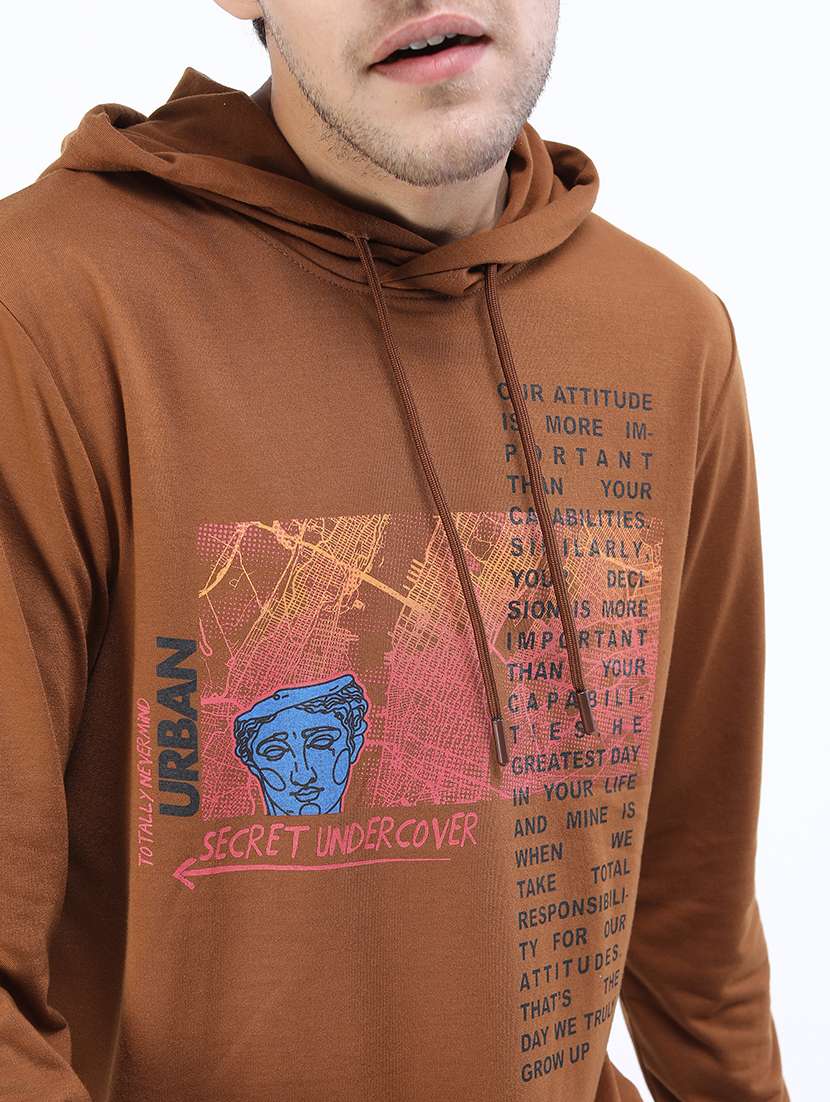 men hooded neck long sleeve t-shirt - 21375388 -  Standard Image - 4