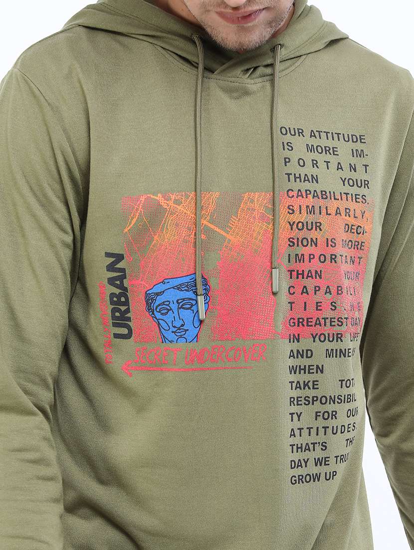 men hooded neck long sleeve t-shirt - 21375389 -  Standard Image - 4