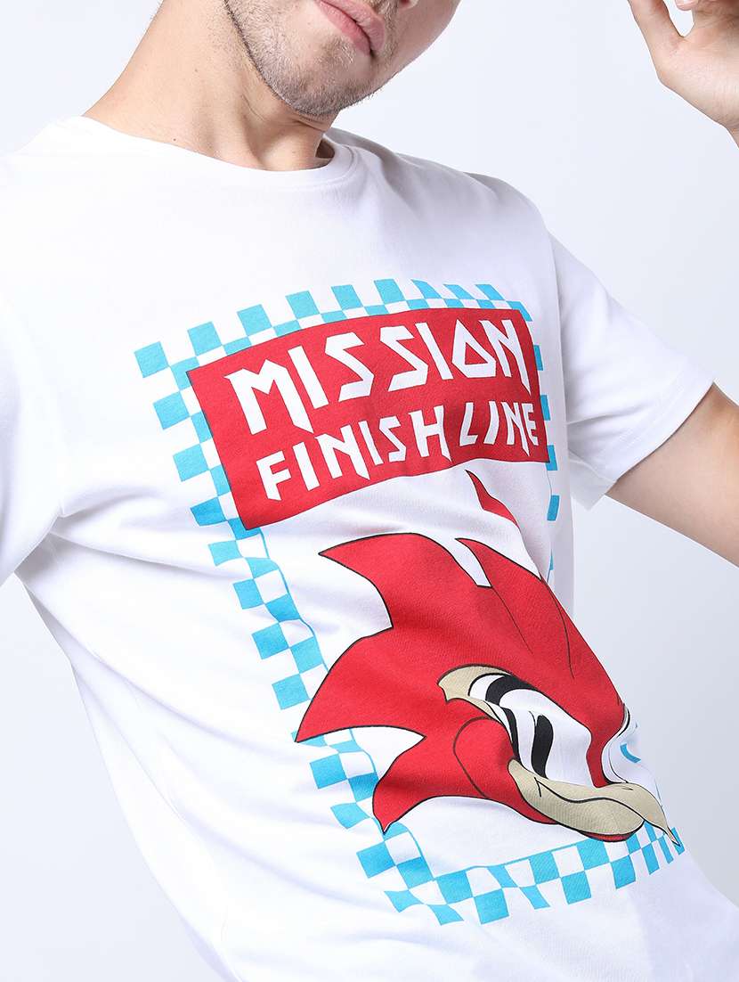 men front print round neck t-shirt - 21375401 -  Standard Image - 4